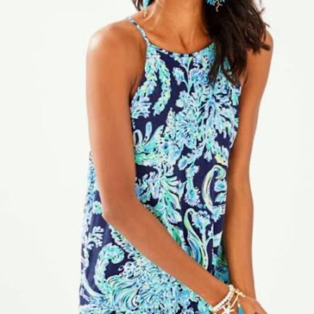 Lilly Pulitzer Margo High Tide Scuba Doo Dress XL